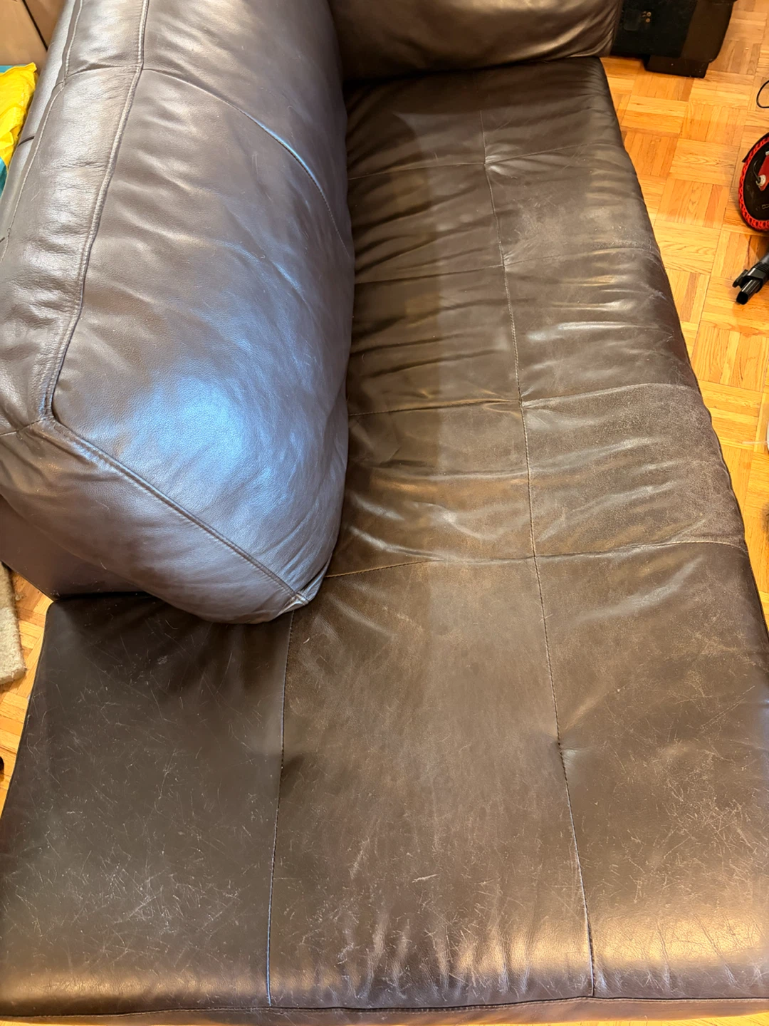 Dark Brown Leather Sectional Sofa - photo 2