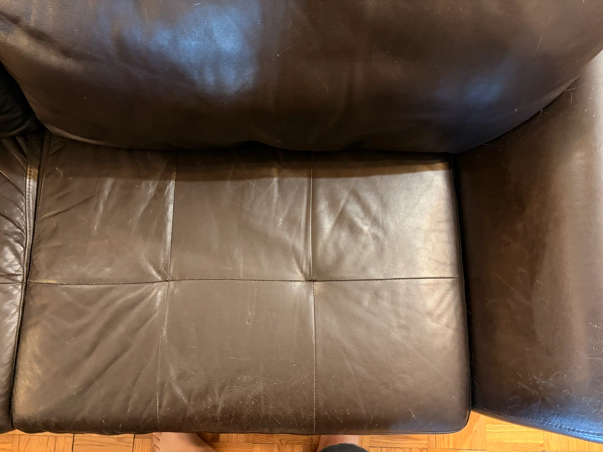 Dark Brown Leather Sectional Sofa - photo 3