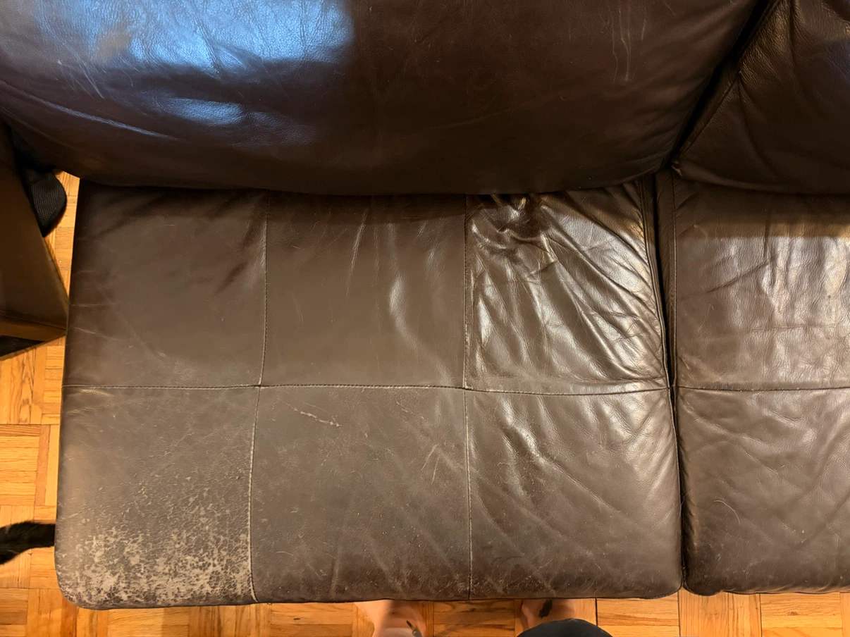 Dark Brown Leather Sectional Sofa - photo 4