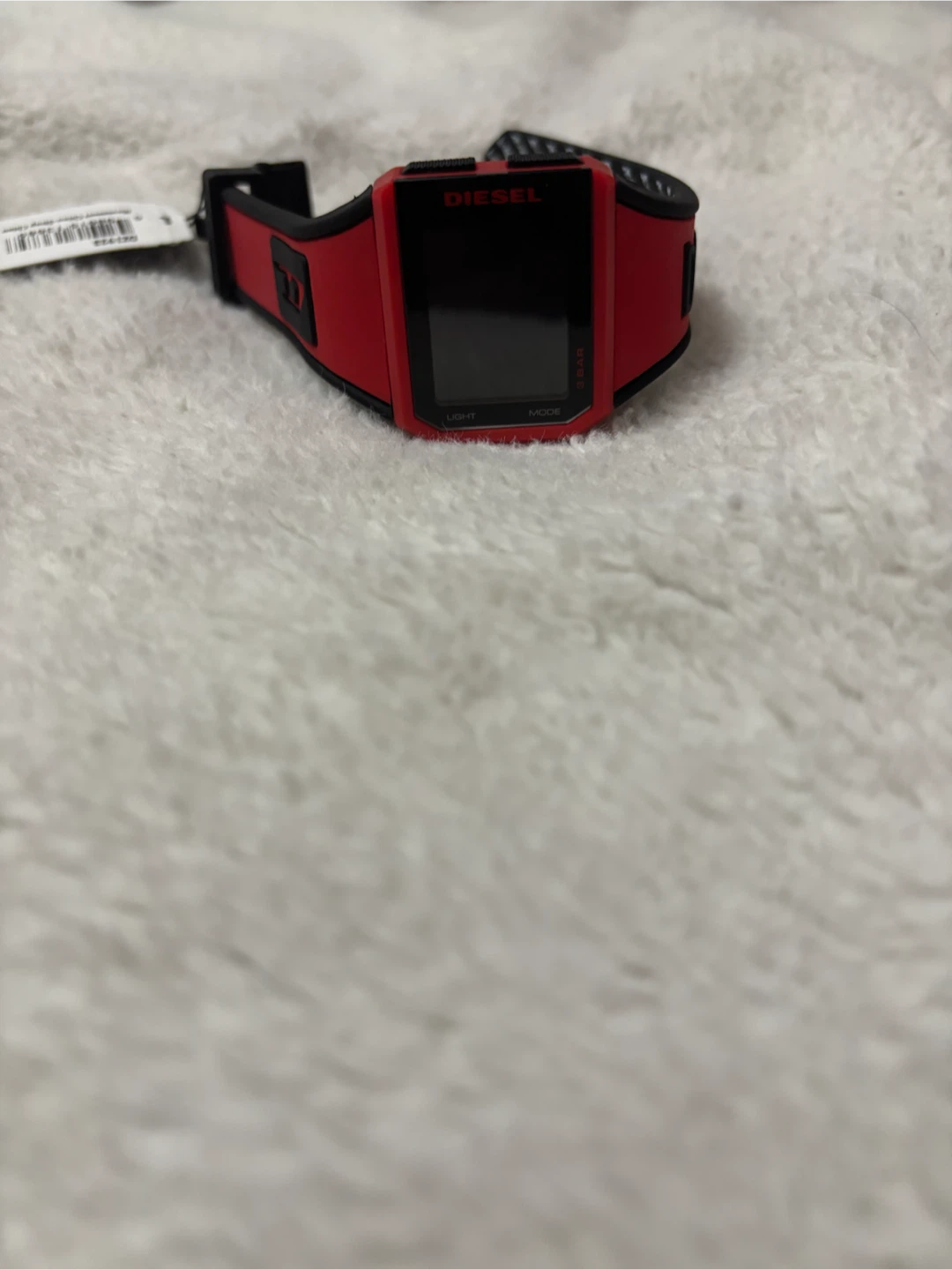 Diesel Chopped Digital Red Silicone Watch