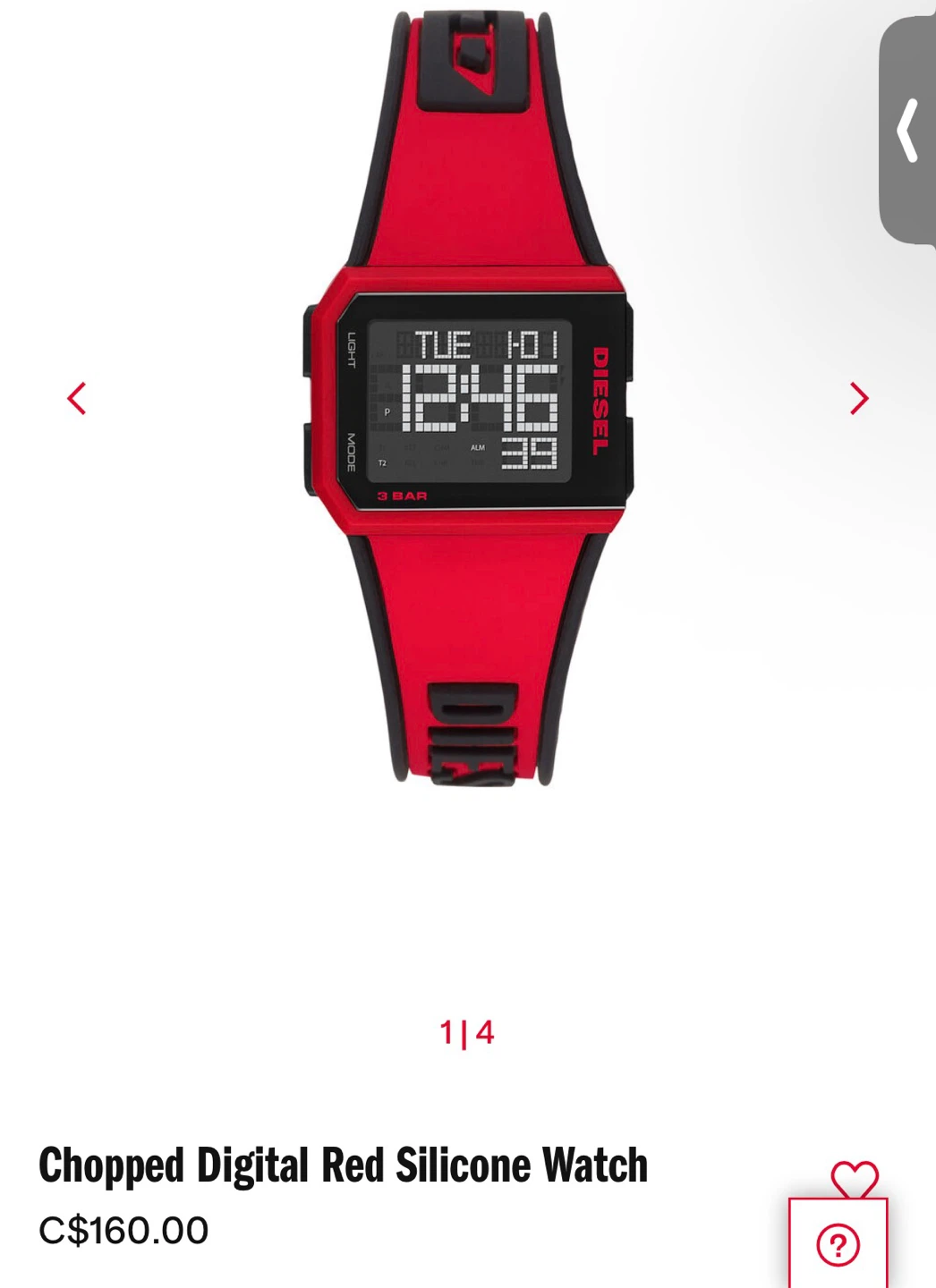 Diesel Chopped Digital Red Silicone Watch - photo 5