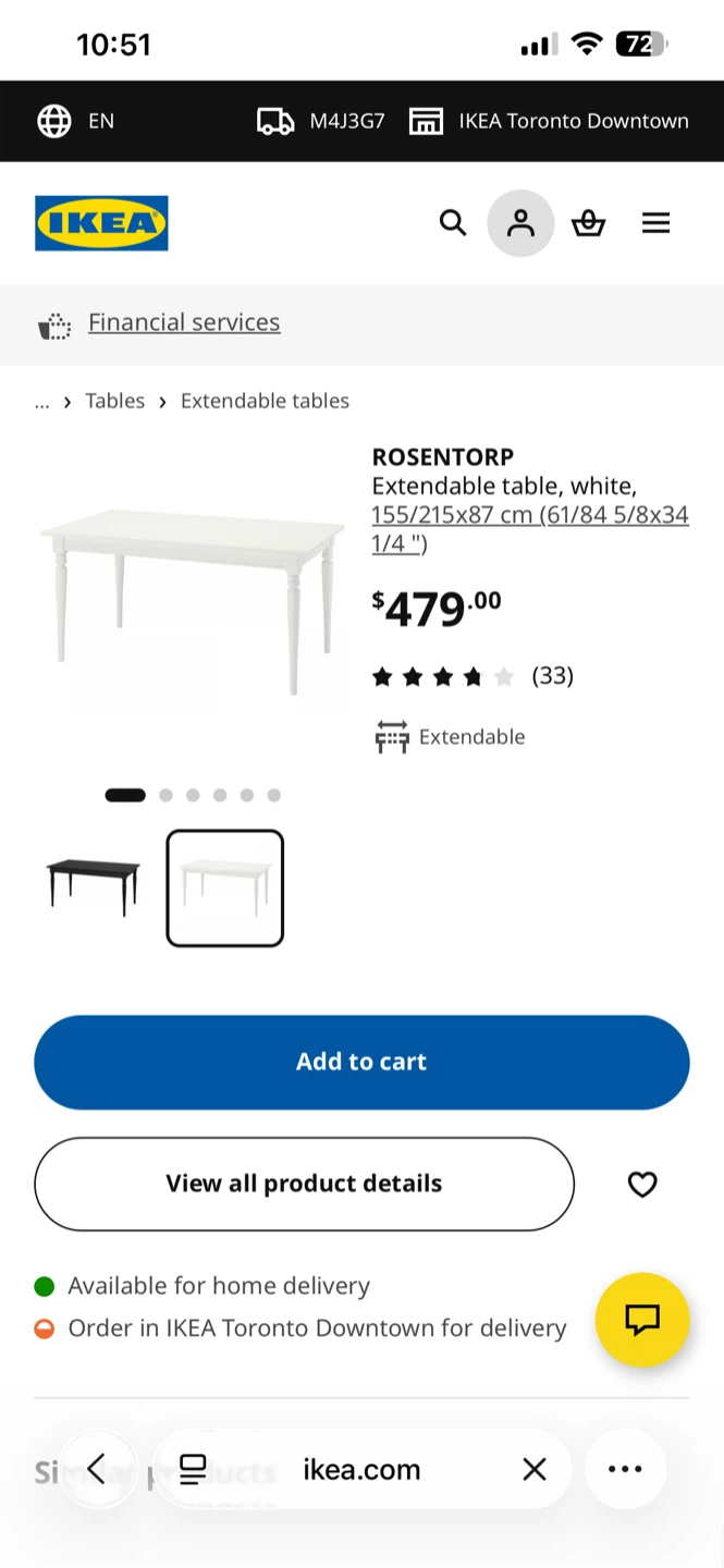 Extendable ikea table (Rosentorp table retails for $500) - photo 5