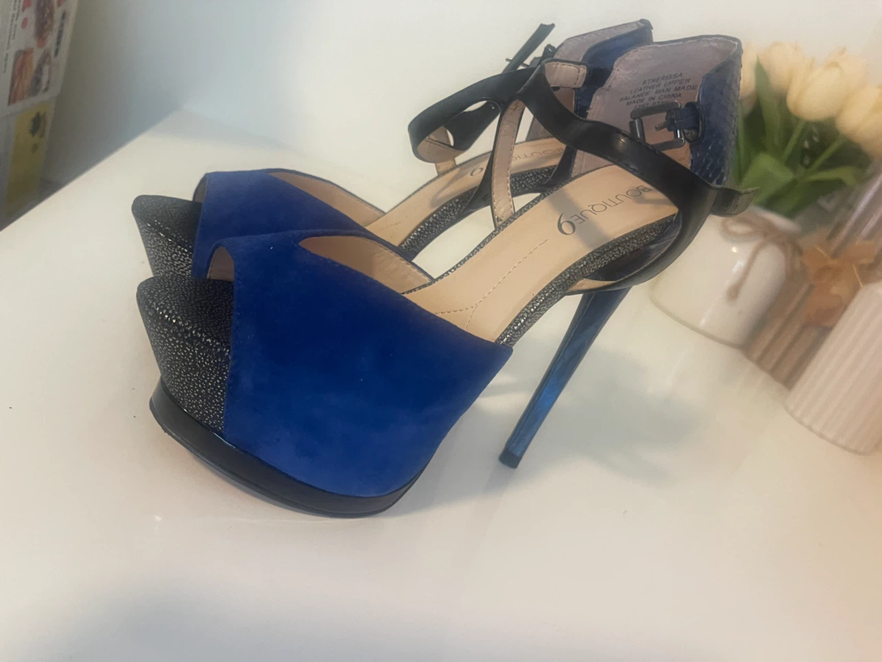 Boutique 9 Women's Royal Blue Peep Toe Platform Heels - photo 2