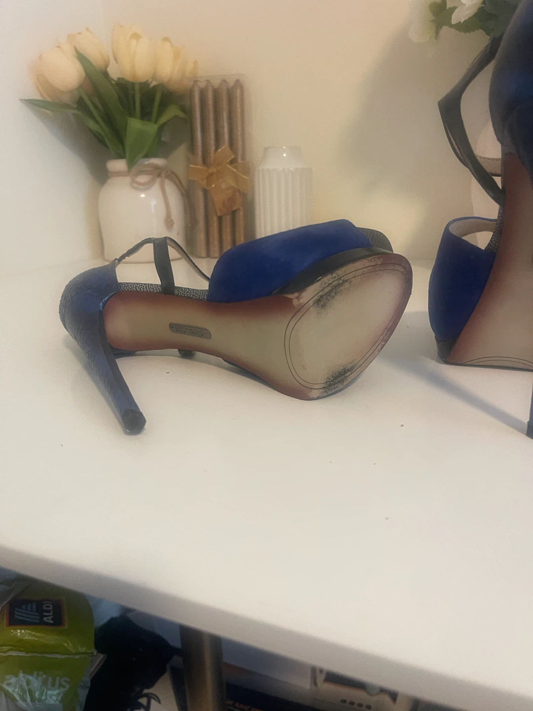 Boutique 9 Women's Royal Blue Peep Toe Platform Heels - photo 3