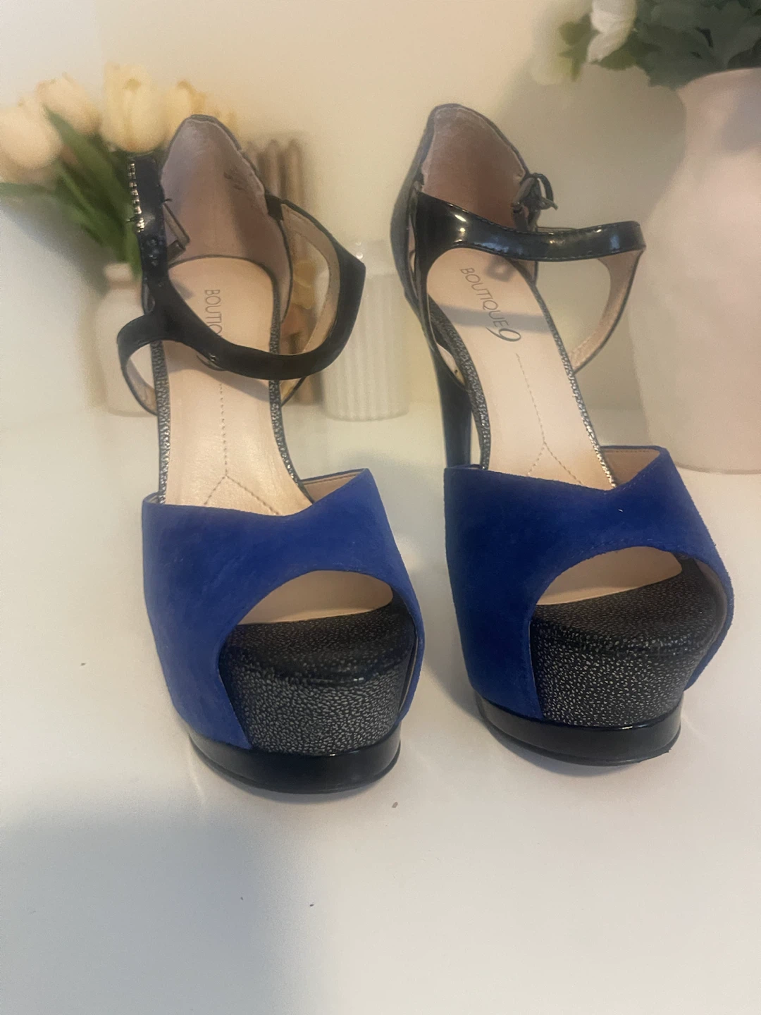Boutique 9 Women's Royal Blue Peep Toe Platform Heels - photo 5