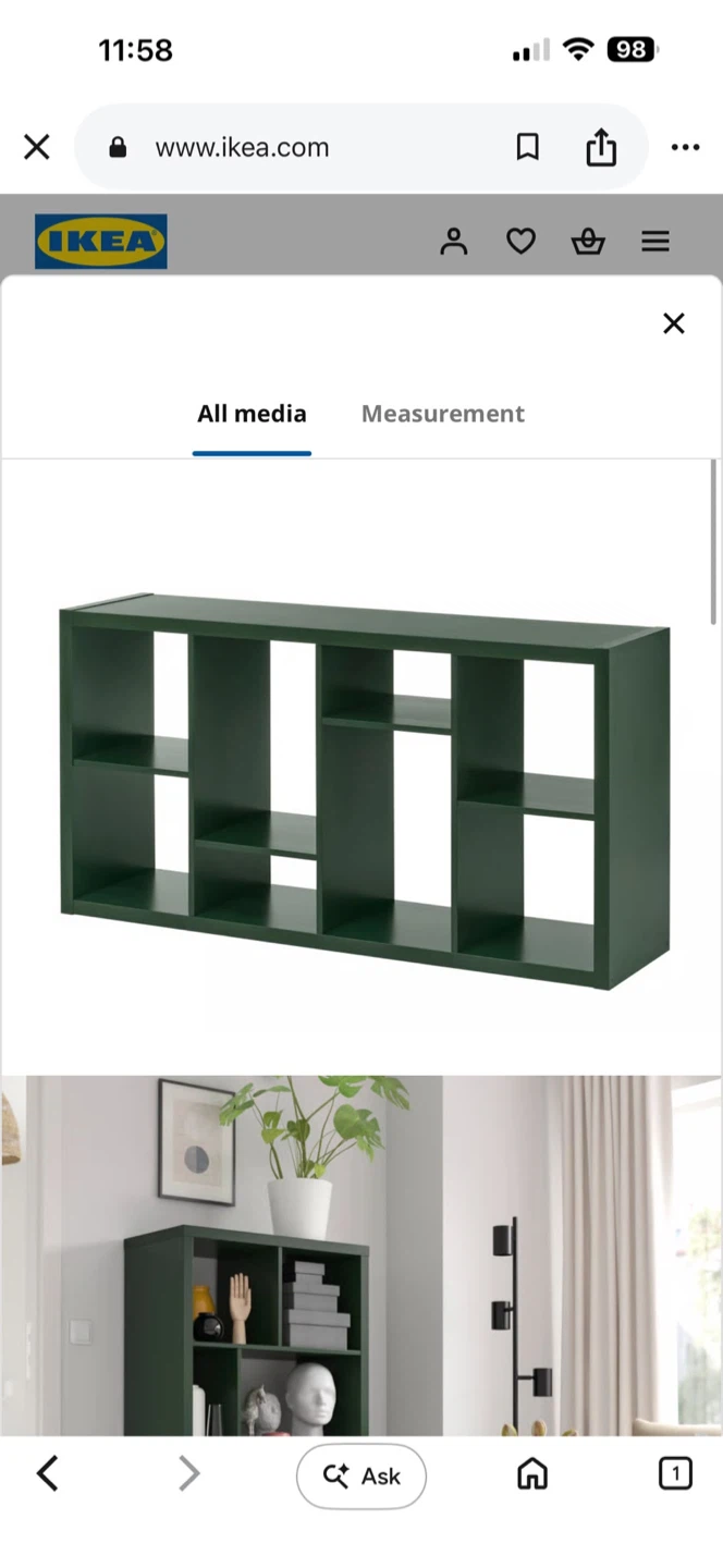 IKEA KALLAX Shelf Unit - Dark Green - photo 2