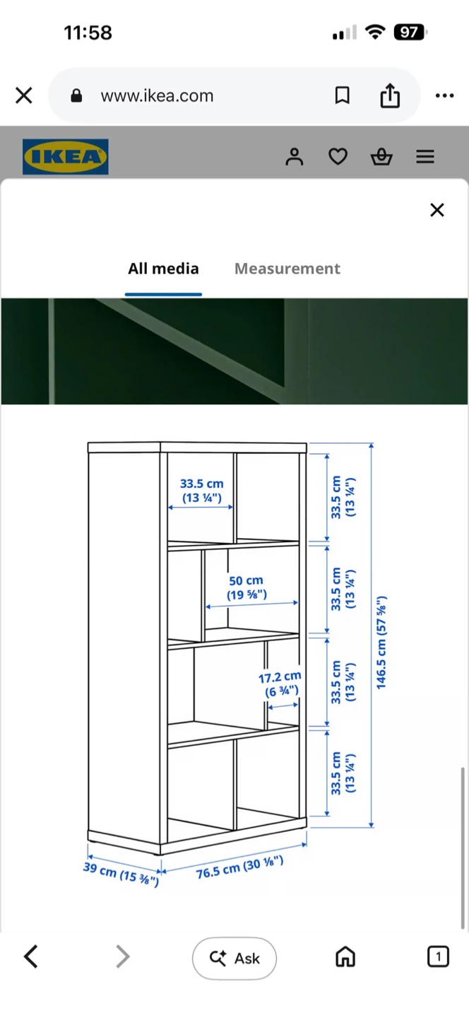 IKEA KALLAX Shelf Unit - Dark Green - photo 3