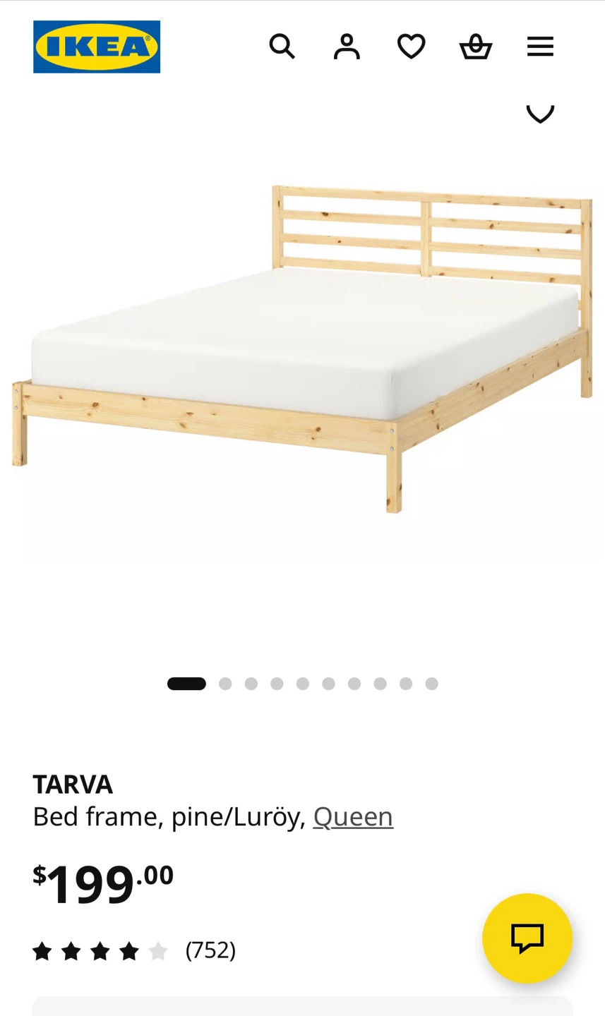 IKEA TARVA double Bed Frame & Seally mattress