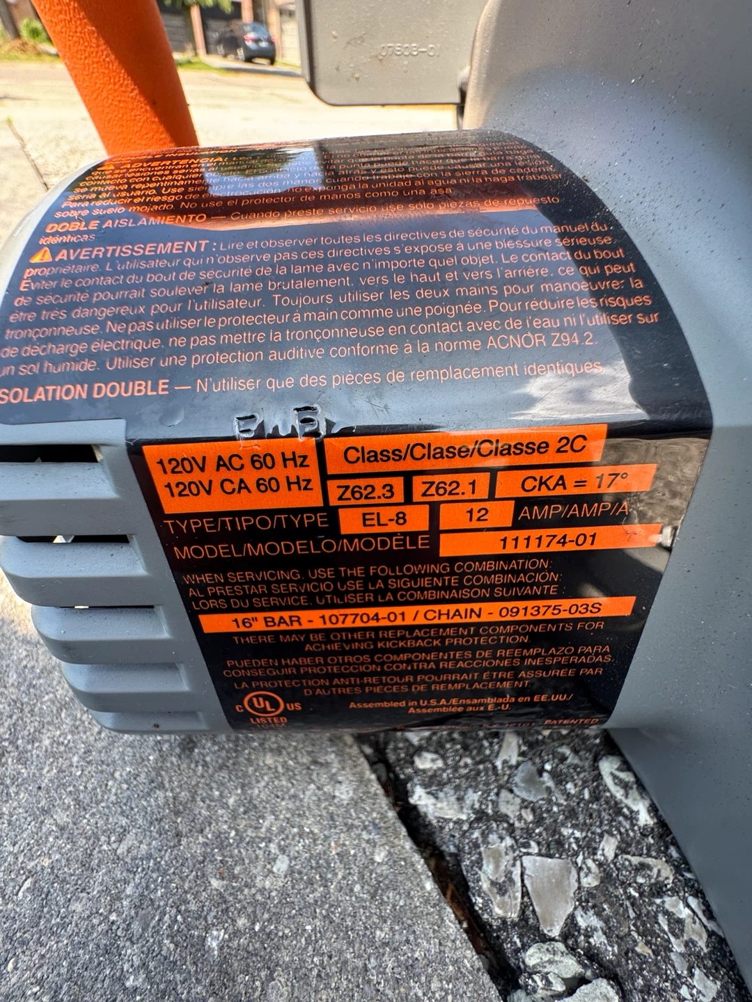 Remington 16" Electric Chainsaw EL-8 - photo 3