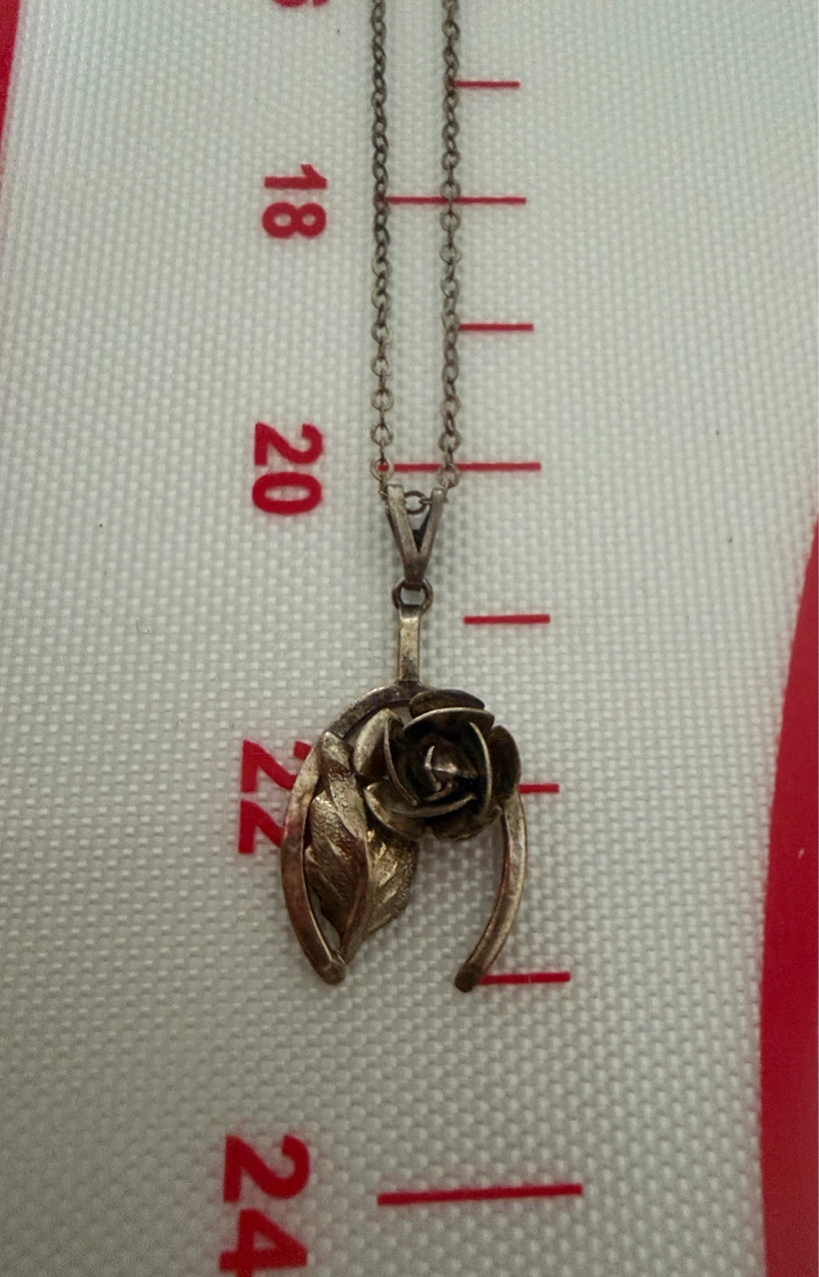 Sterling Silver Vintage Bond Boyd Rose Necklace