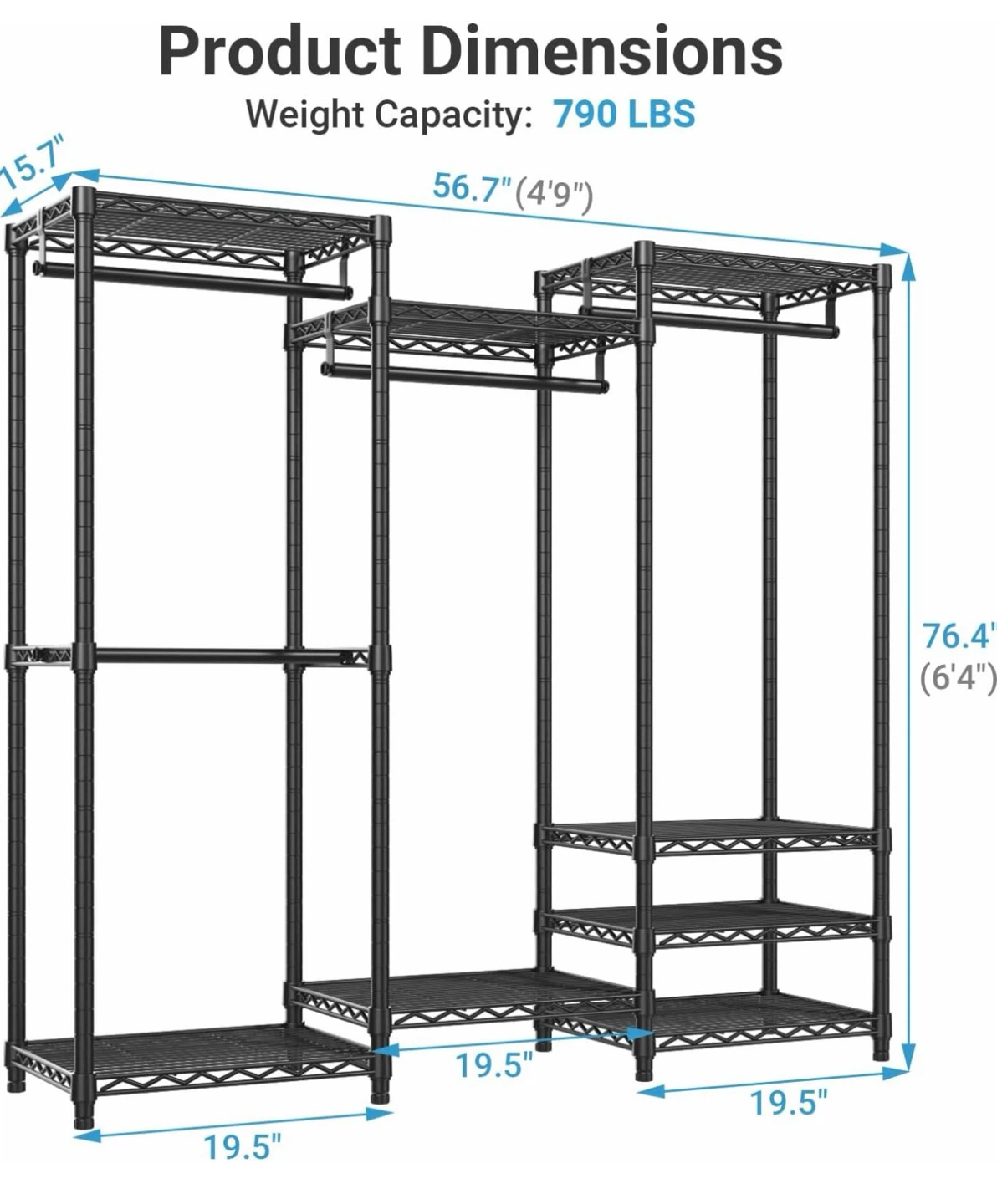 Portable Wardrobe Closet with Cover - photo 2