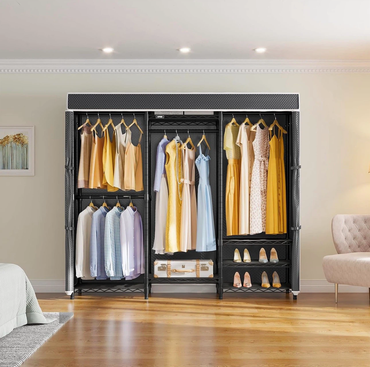 Portable Wardrobe Closet with Cover - photo 4