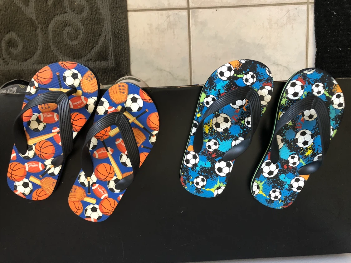 Kids Flip Flops - Soccer & Sports Design