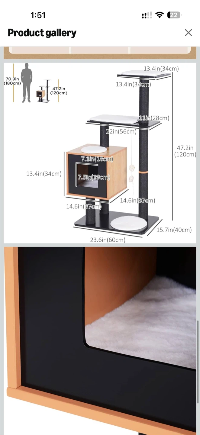 Modern Wooden Cat Tree | Cat Condo | Pickup Only - photo 5