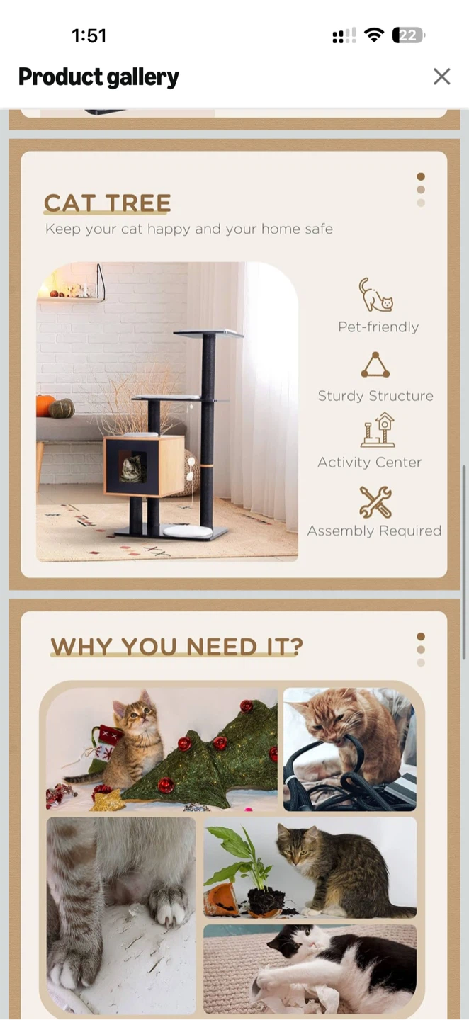 Modern Wooden Cat Tree | Cat Condo | Pickup Only - photo 4