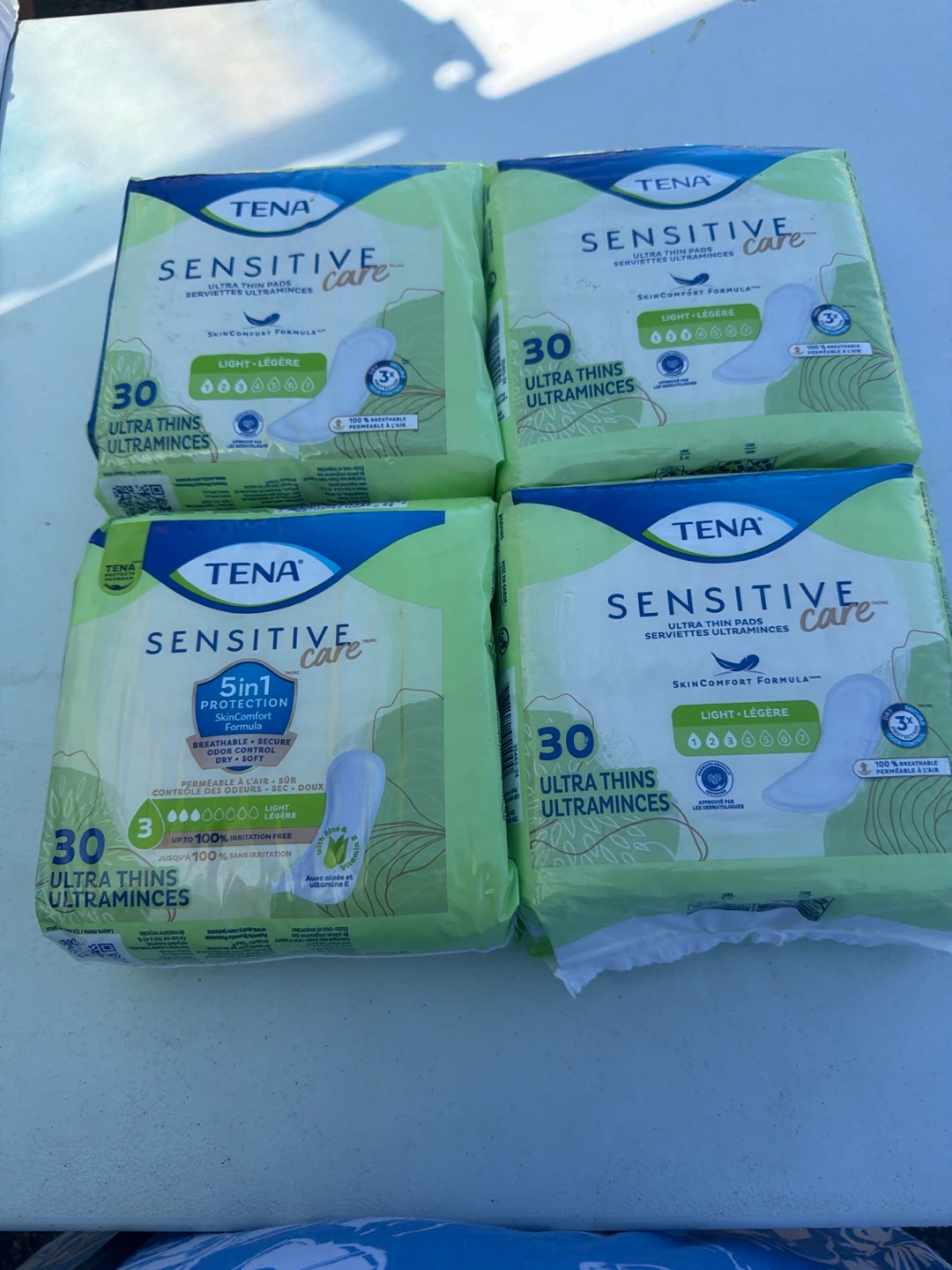 TENA Sensitive Care Ultra Thin Pads - 4 Packs of 30