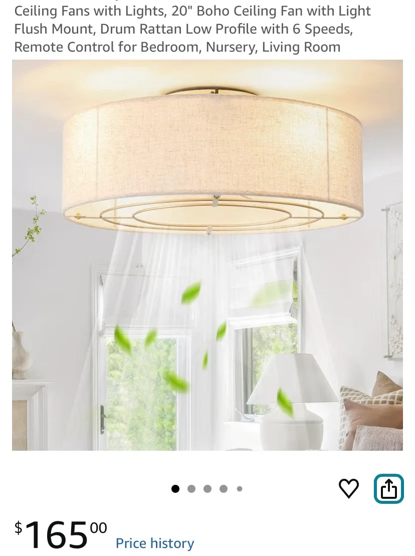 BNIB Boho Ceiling Fan With Lights and Remote