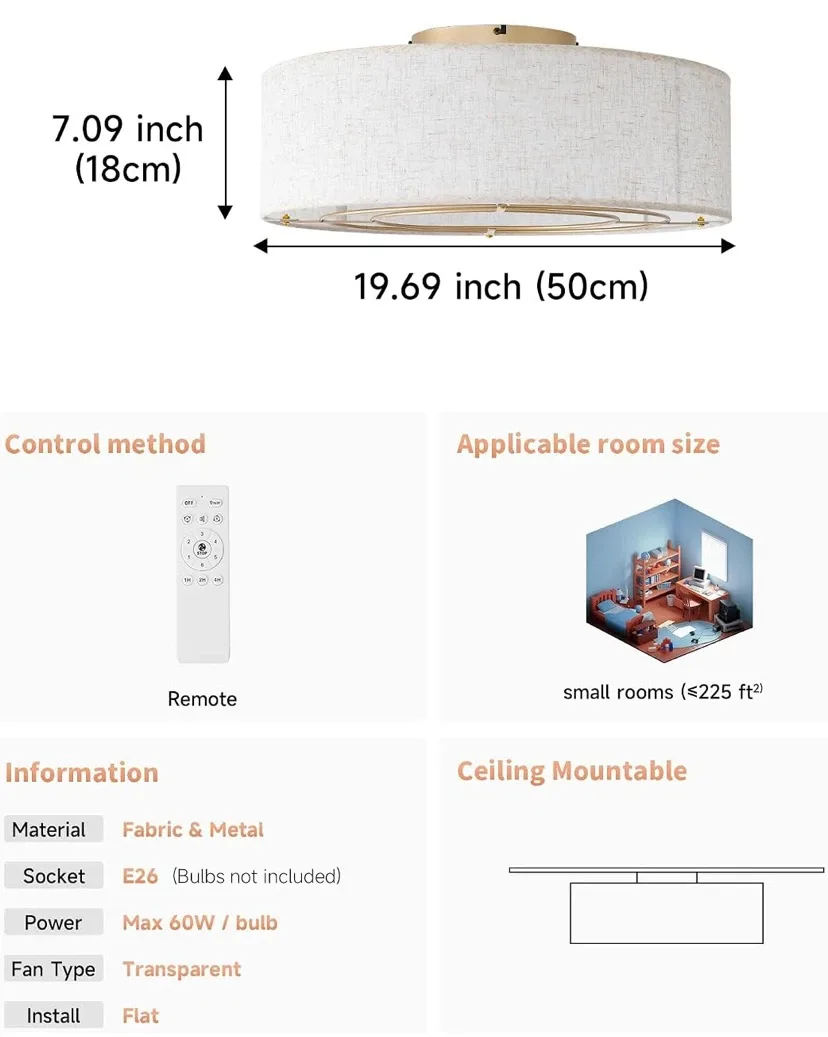 BNIB Boho Ceiling Fan With Lights and Remote - photo 5