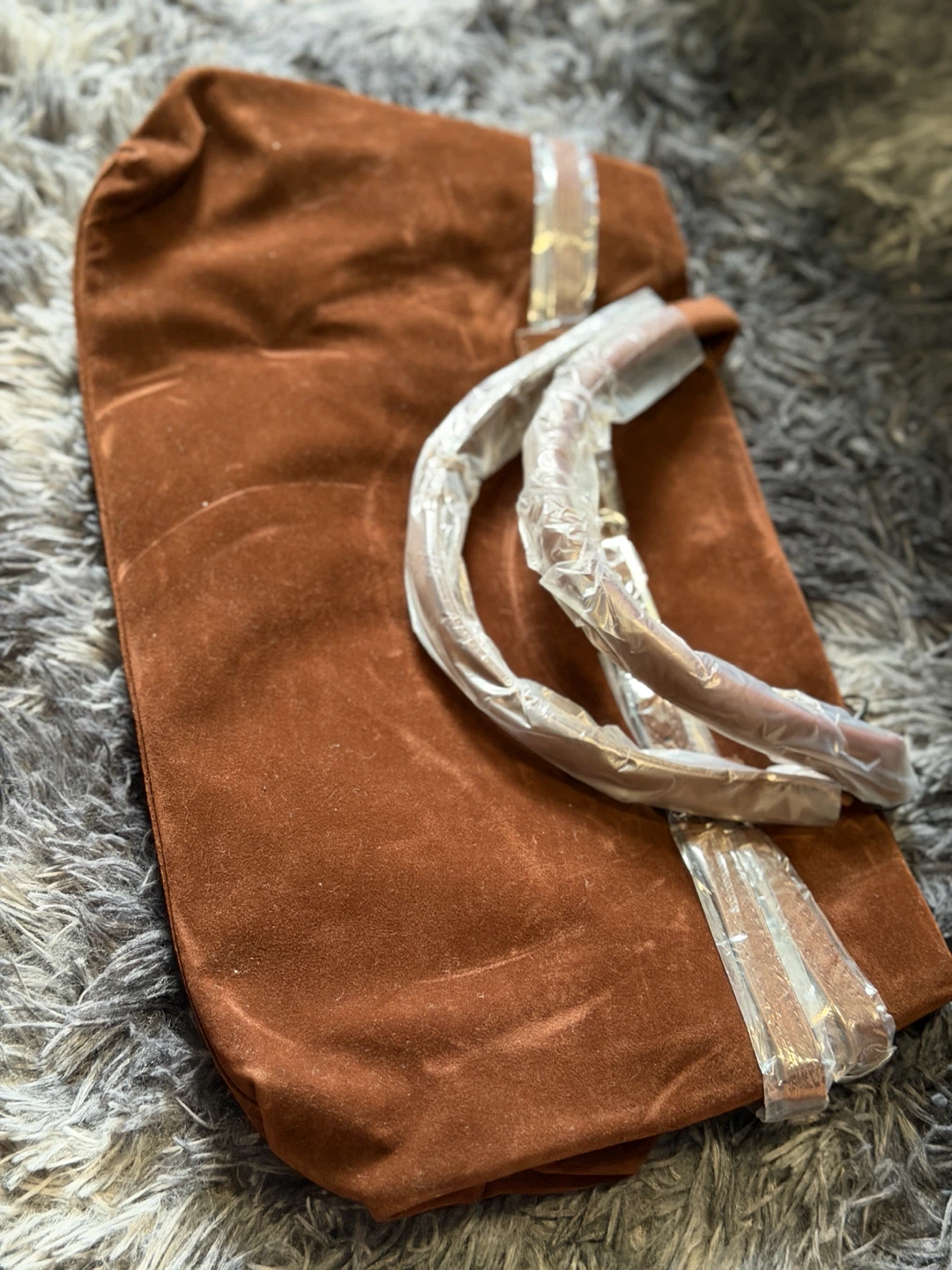 Brown Suede Tote Bag