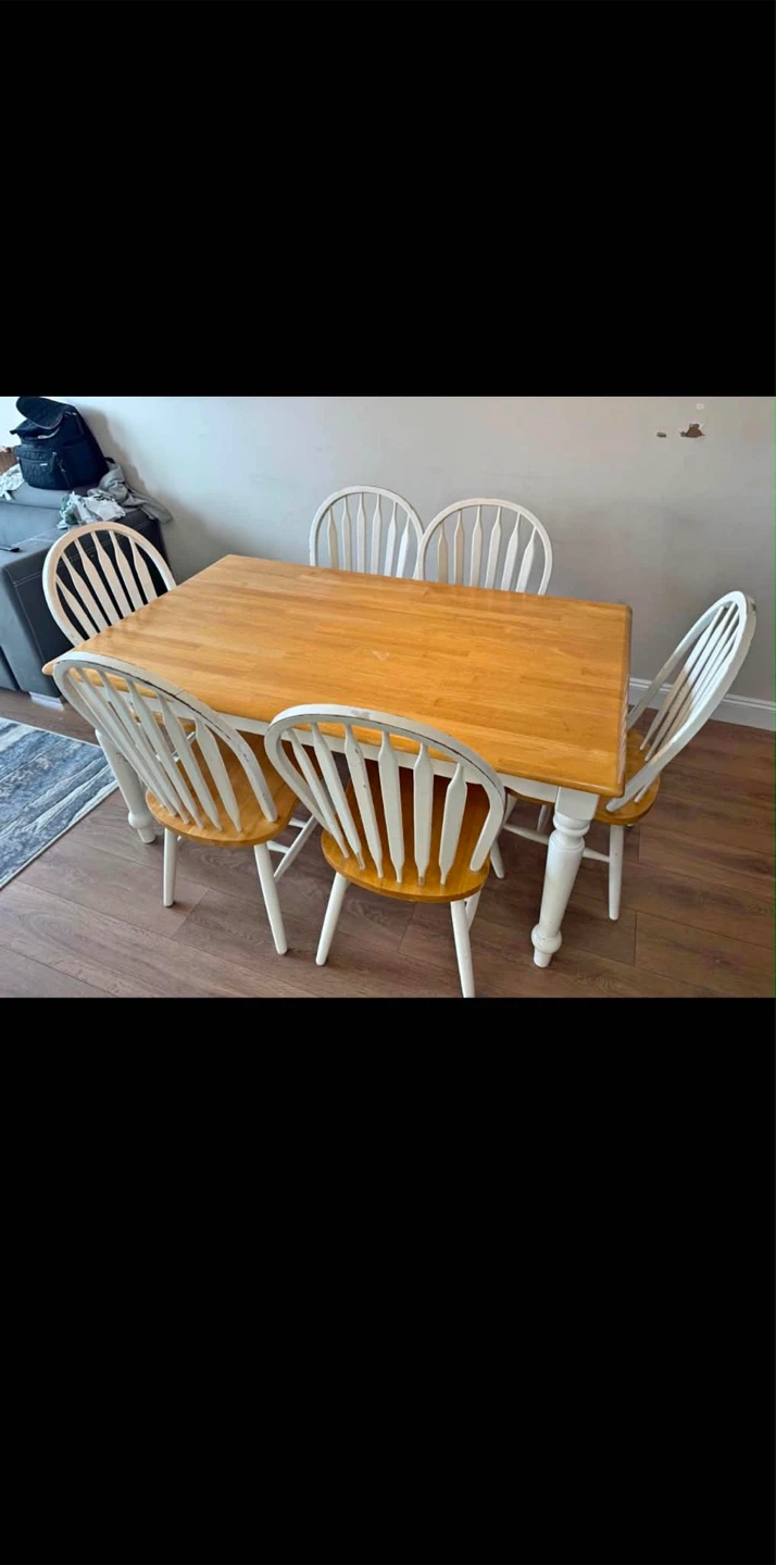 Wooden Dining Table with 4 Chairs