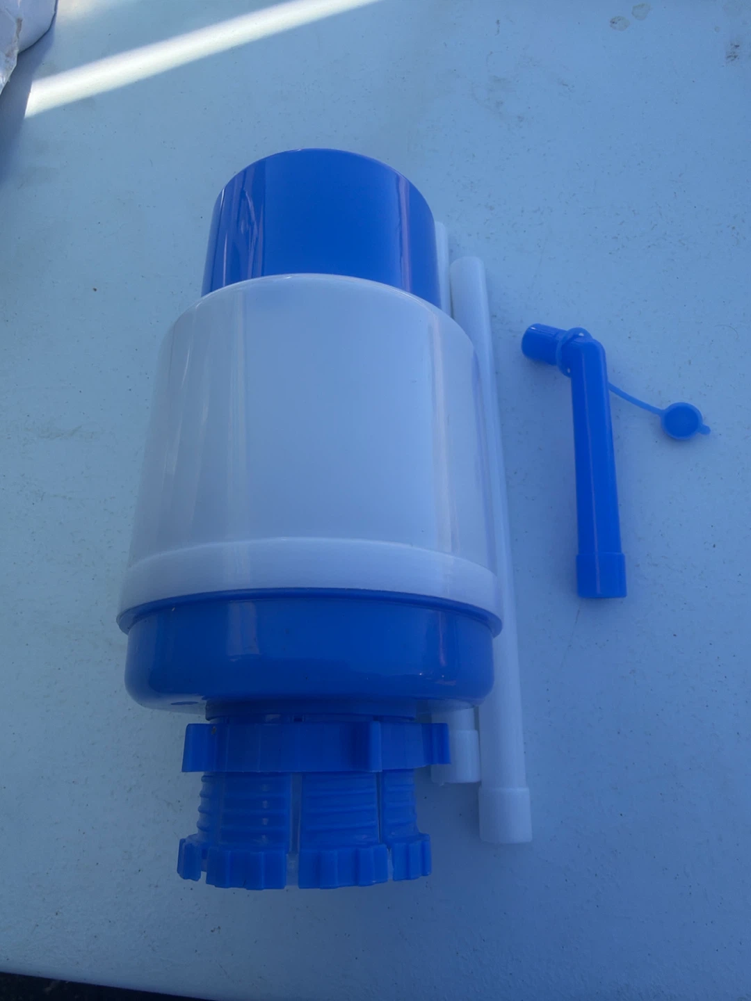 Blue and White Water Dispenser Pump