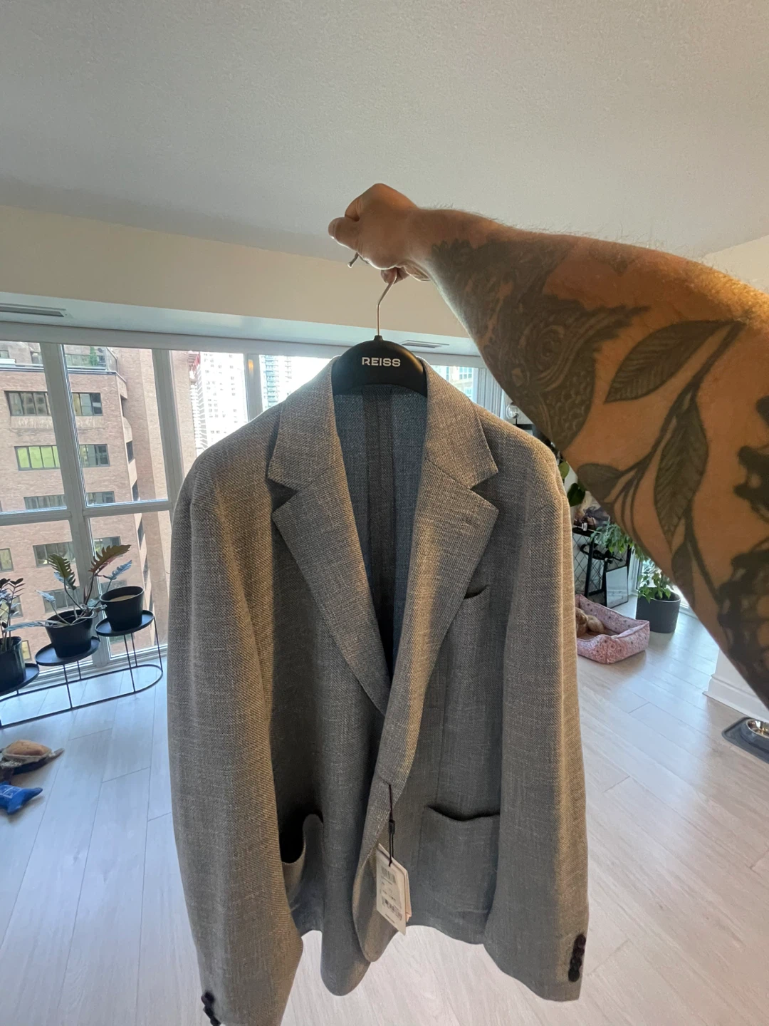 [New] Reiss Aphrodite Slim Fit Blazer | Size 42R | Soft Blue - photo 2