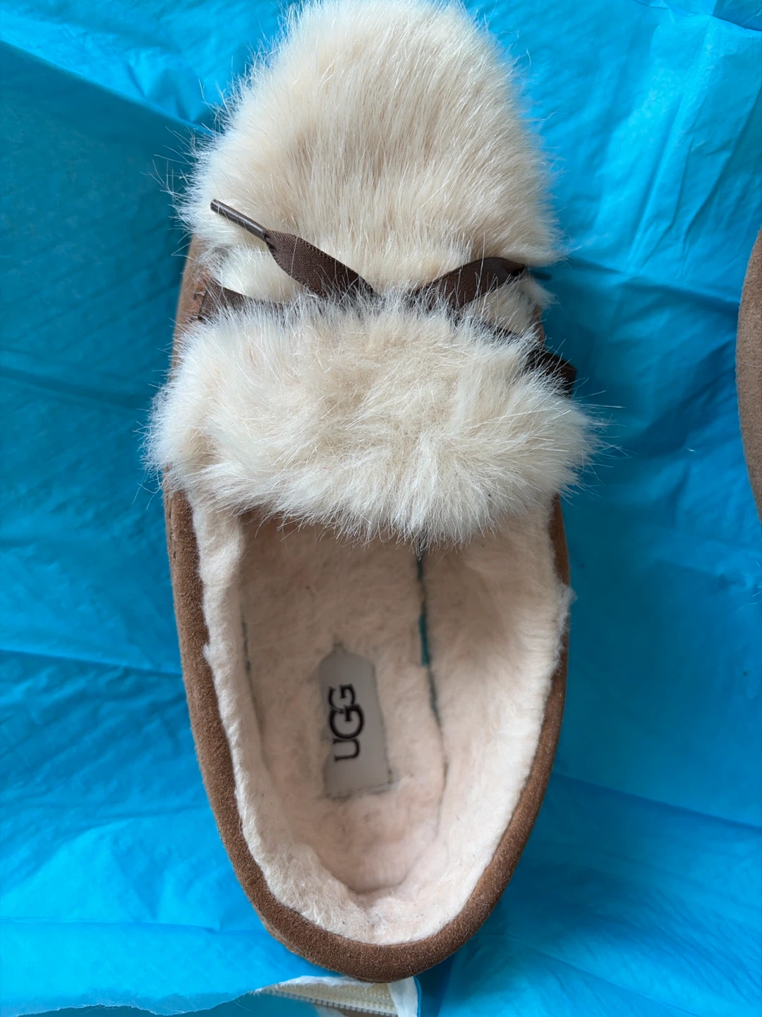 UGG Brown Suede Fur Mocassins - Size 6 - photo 3