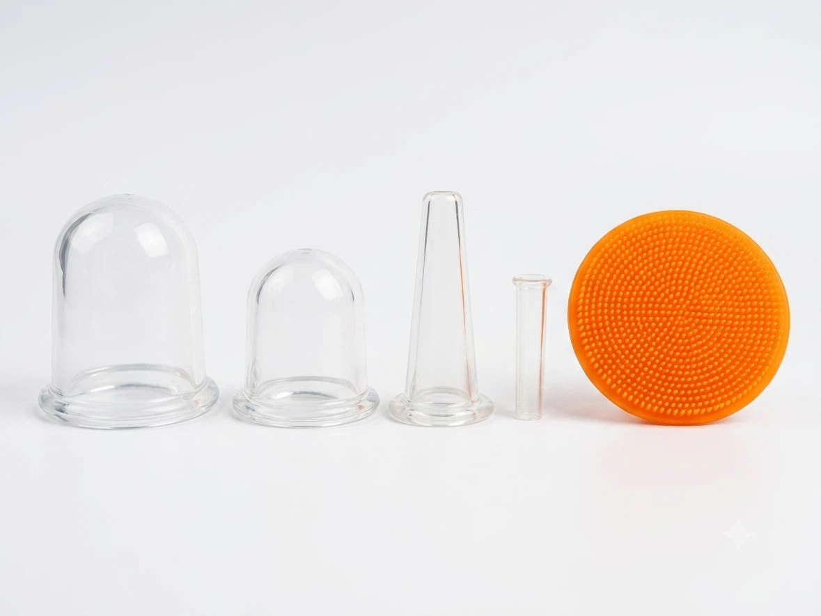 Silicone Face & Body Cupping Therapy Set + Exfoliating Brush - photo 3