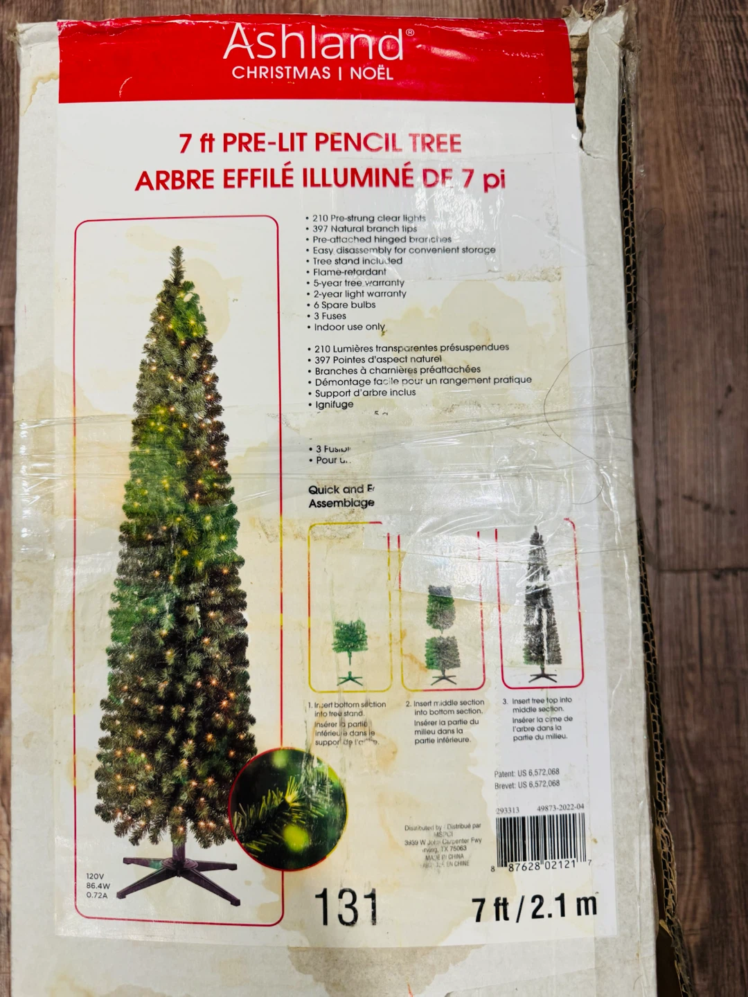 Ashland 7 ft Pre-Lit Pencil Christmas Tree