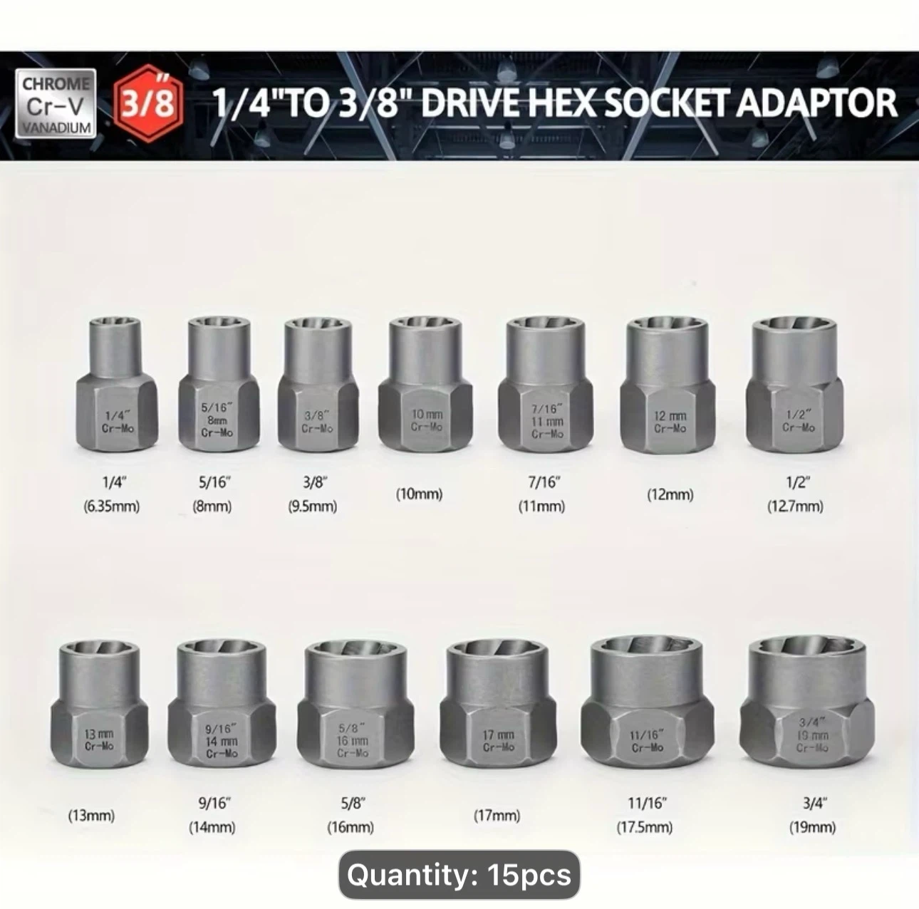 15pcs Nut Extractor Set, 13pcs Bolt And Nut Remover - photo 2
