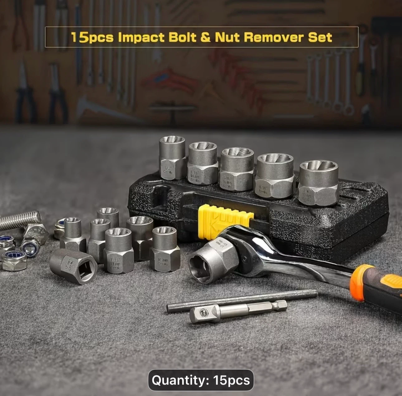15pcs Nut Extractor Set, 13pcs Bolt And Nut Remover - photo 3