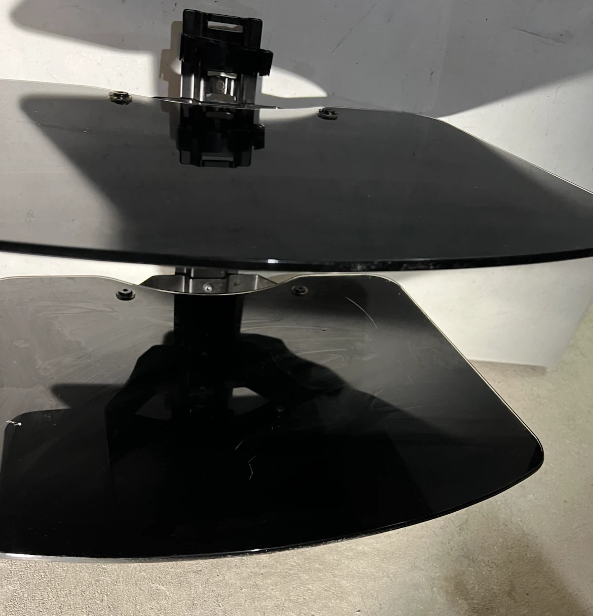 Black TV Stand Component Shelf - photo 2