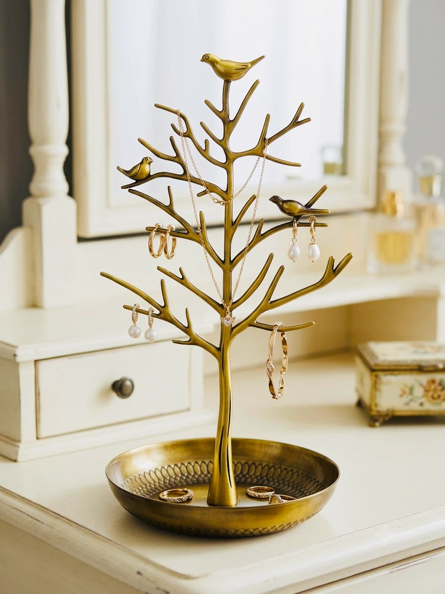 Beautiful Gold colour Jewellery organizer Tree. Brand new.
