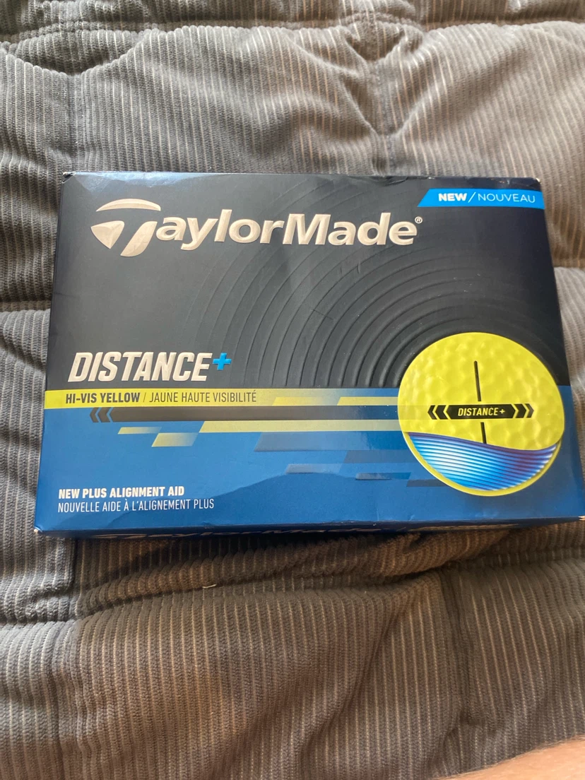 TaylorMade Distance+ Hi-Vis Yellow Golf Balls (12-Pack)