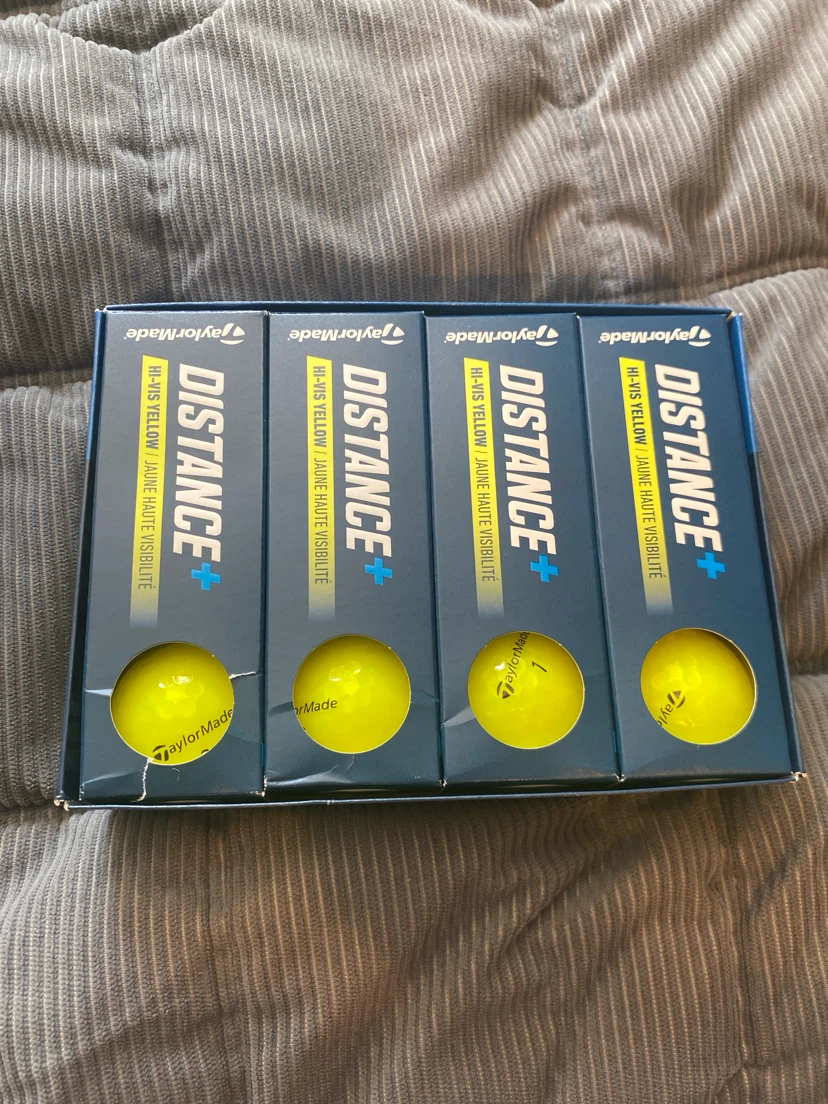TaylorMade Distance+ Hi-Vis Yellow Golf Balls (12-Pack) - photo 2