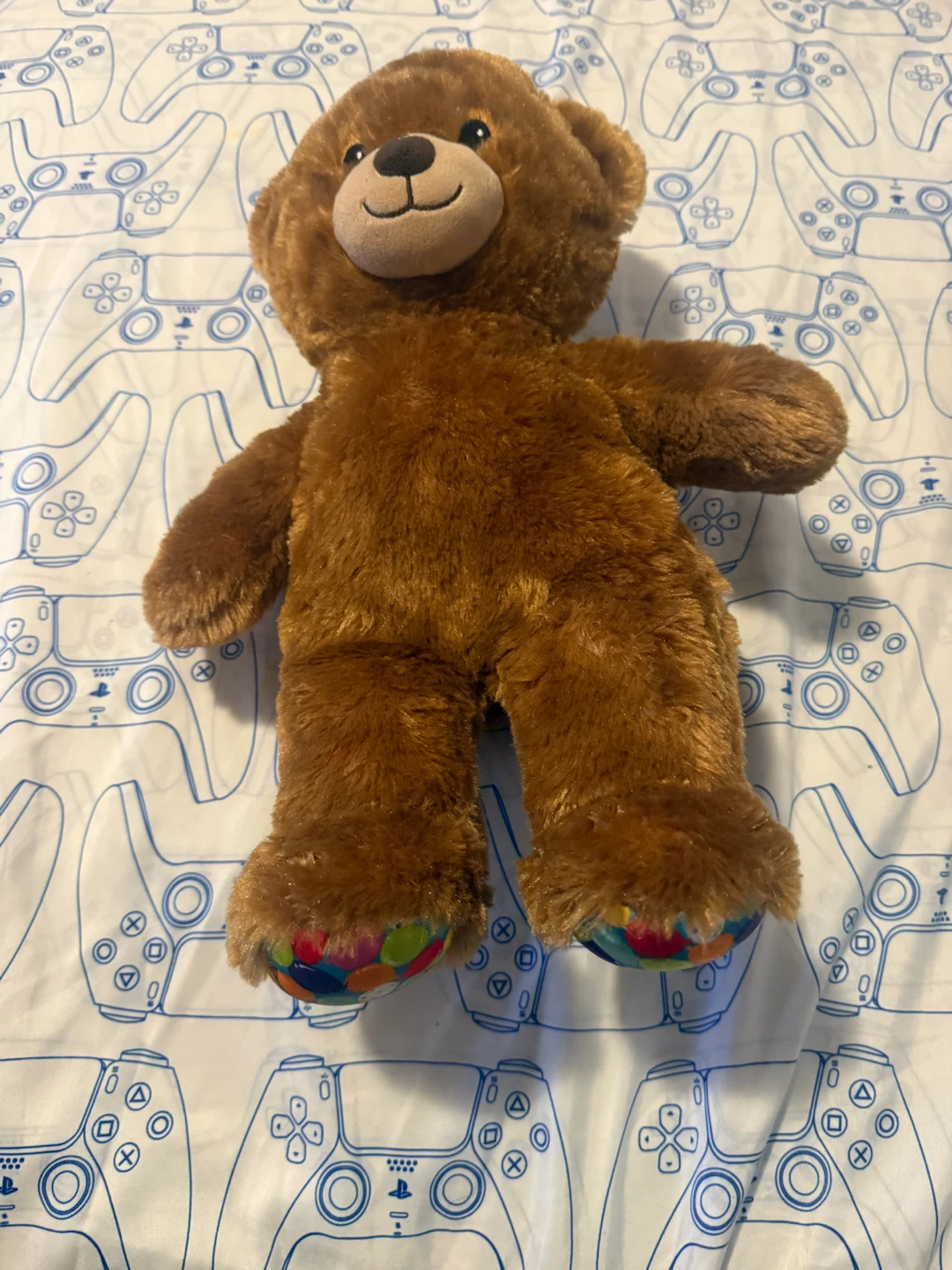 Brown Teddy Bear with Rainbow Paw Pads