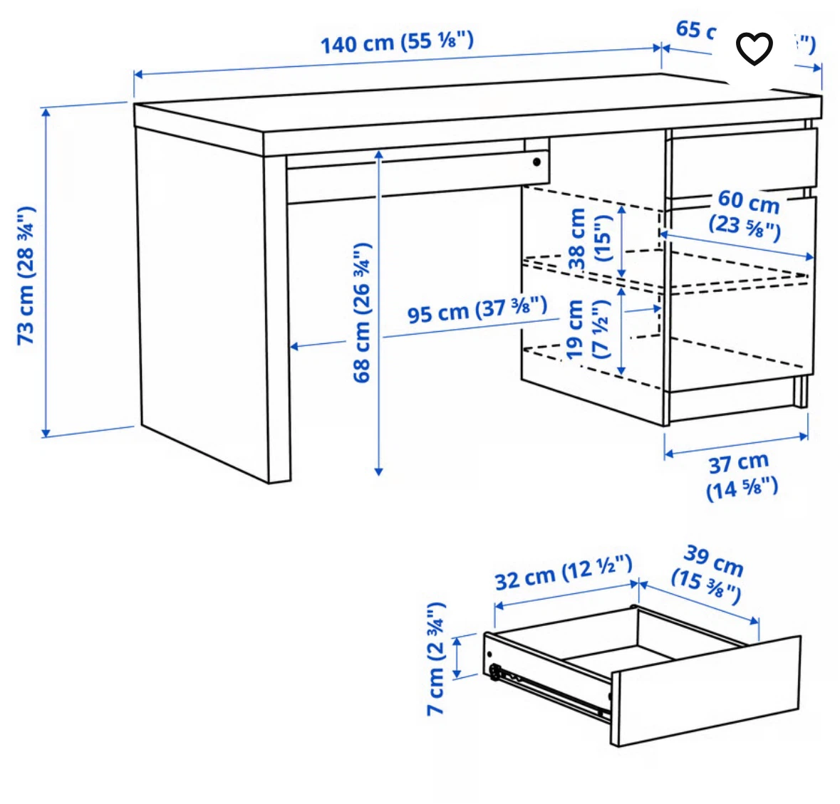 IKEA Malm Study Desk - photo 5