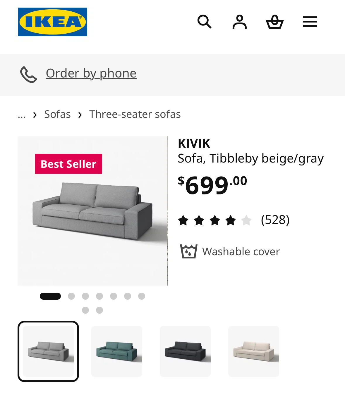 IKEA KIVIK Sofa in Tibbleby beige/gray - photo 4