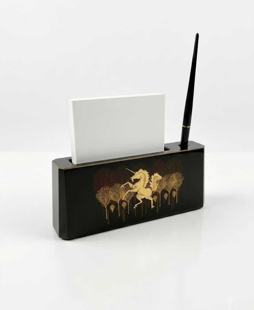 Vintage Japanese Otagiri  Lacquerware PenHolder Set