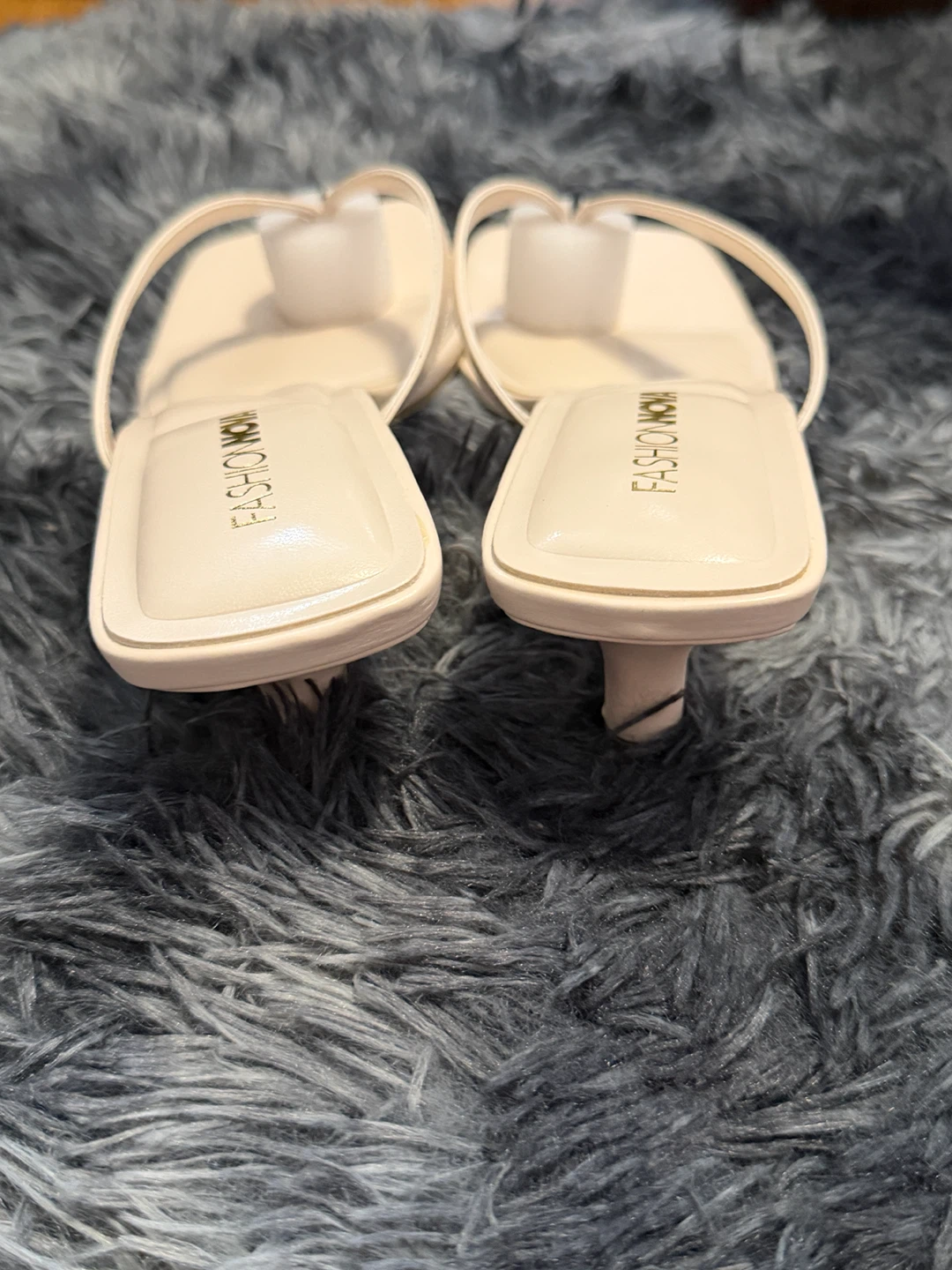 Fashion Nova Cream Square Toe Heeled Sandals - photo 3