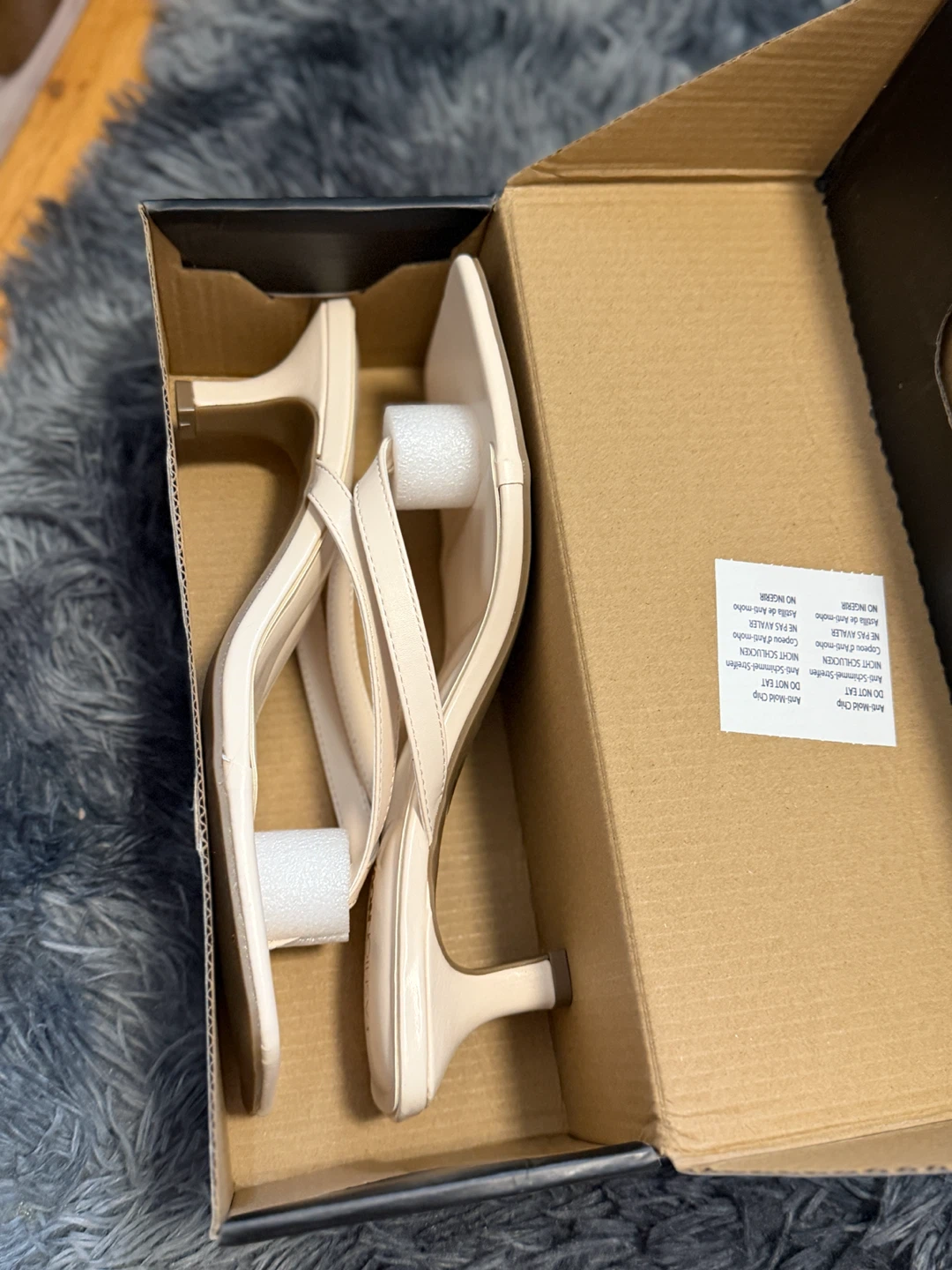 Fashion Nova Cream Square Toe Heeled Sandals - photo 4