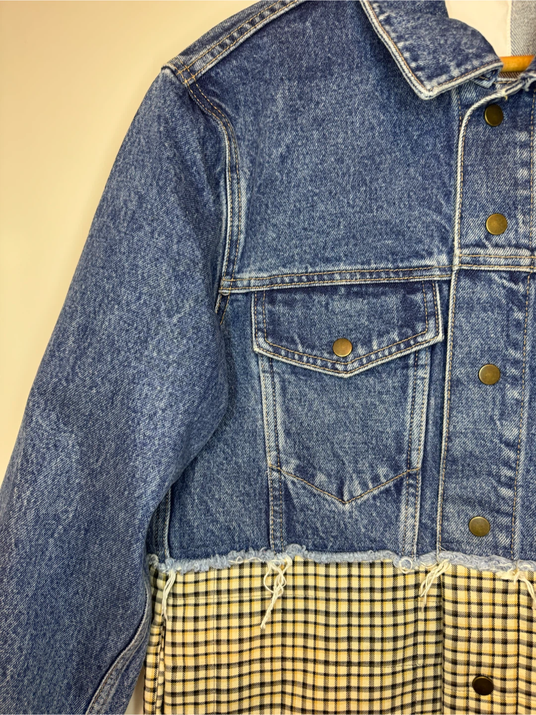 Sandro Paris Denim & Plaid Jacket Women's 36 XS - photo 2