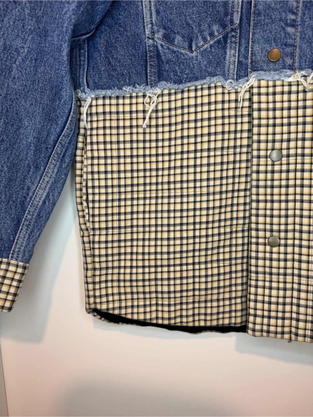Sandro Paris Denim & Plaid Jacket Women's 36 XS - photo 3