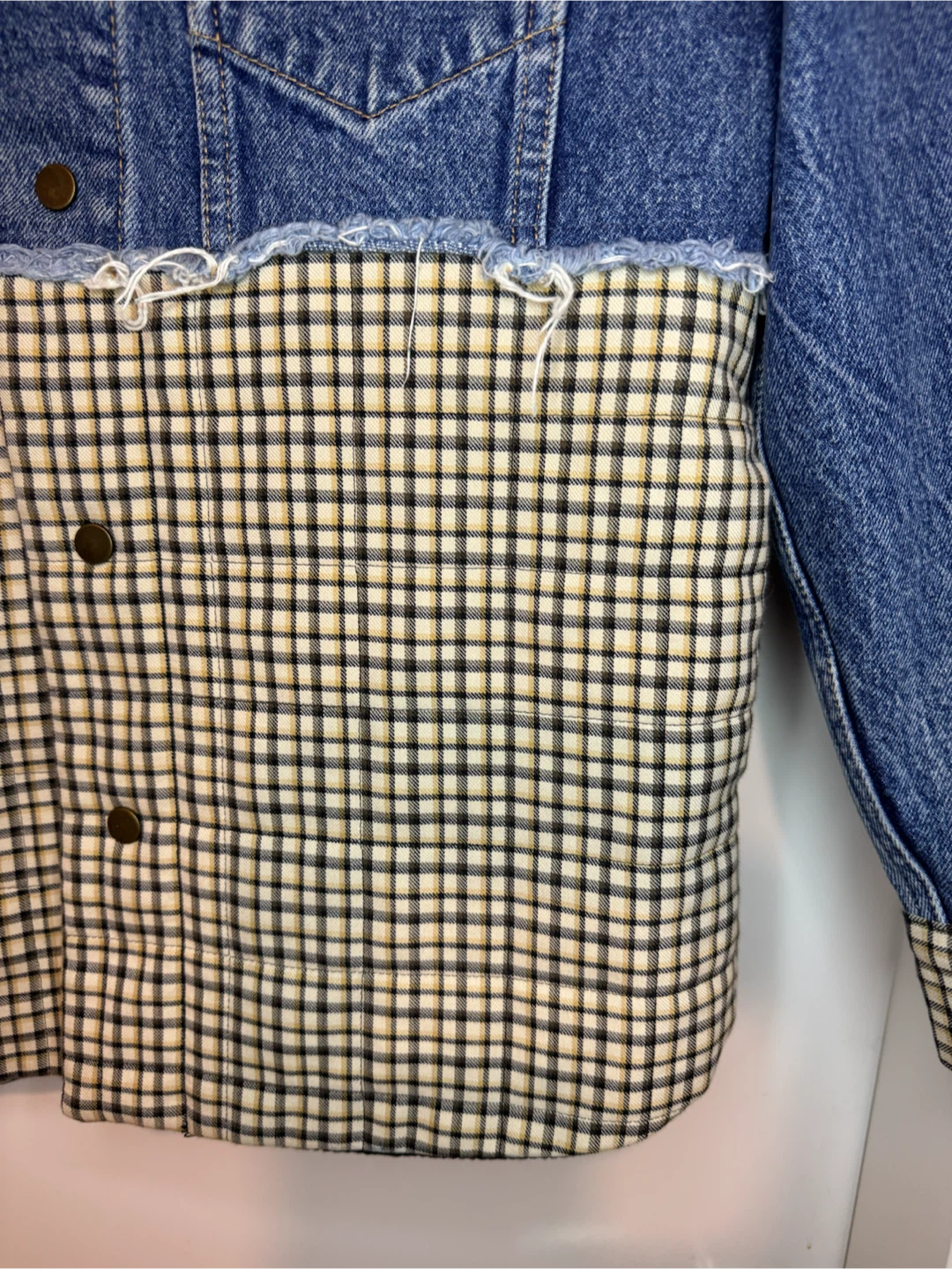 Sandro Paris Denim & Plaid Jacket Women's 36 XS - photo 5