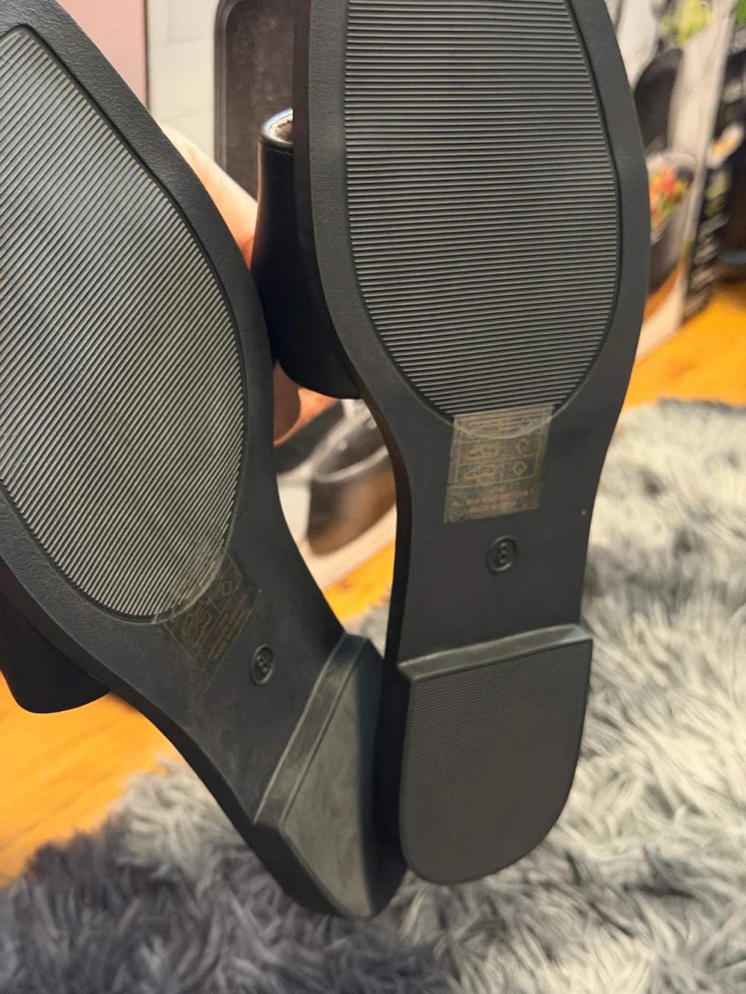 Berness Black Slides with Gold Embellishment - Size 8 - photo 3