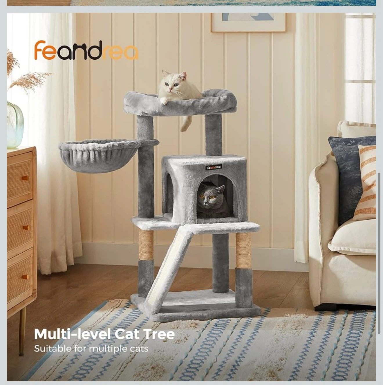 Feandrea Multi-level Cat Tree | Condo & Hammock | Pickup Only - photo 3