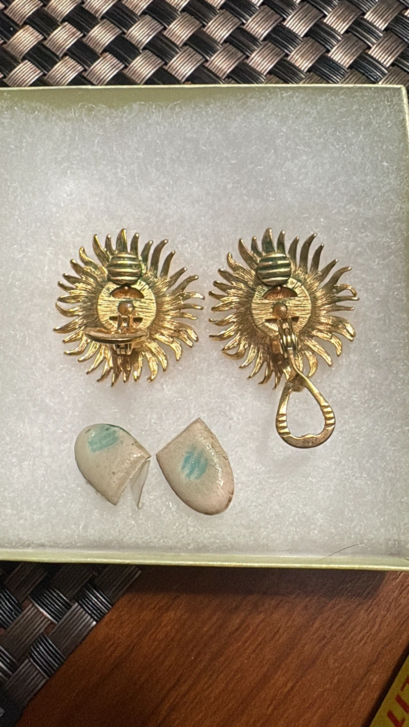 Gold Sun Face Earrings - photo 2