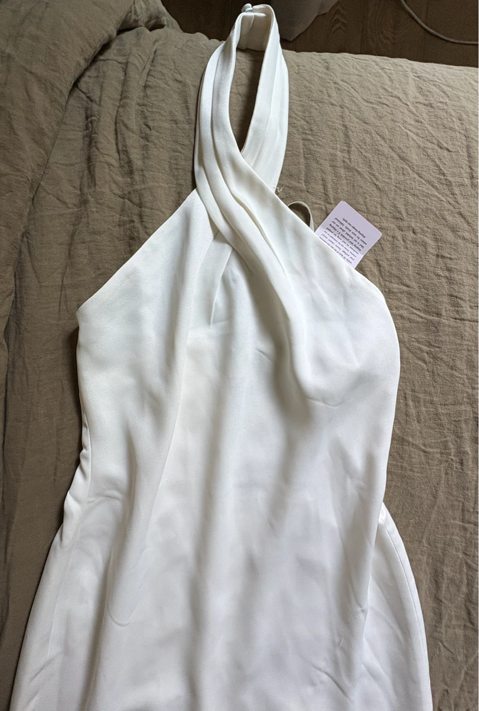 BILDN White Halter Neck Maxi Dress