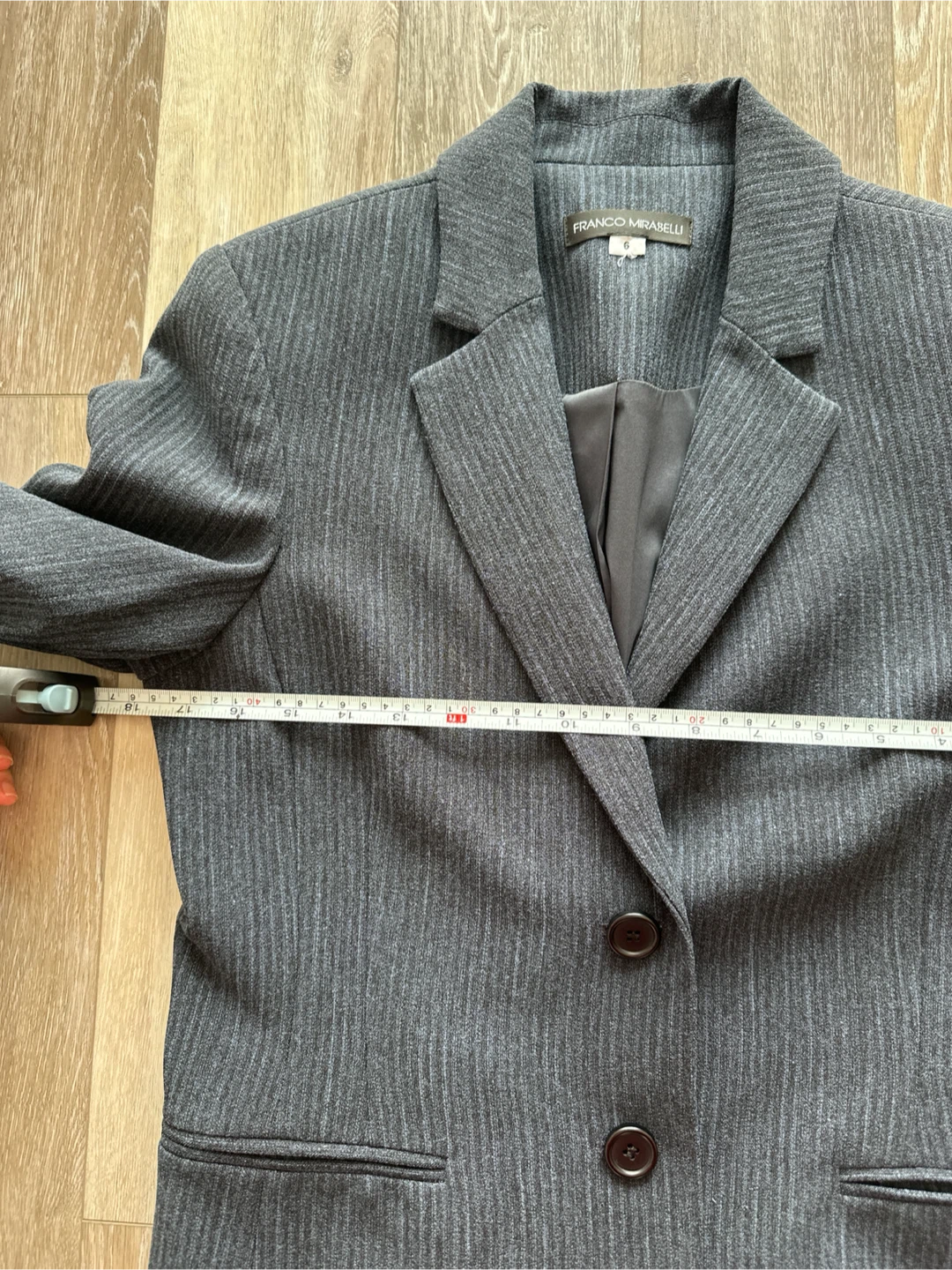 Franco Mirabelli Blue Grey Pinstripe Blazer - Size 6 - photo 4