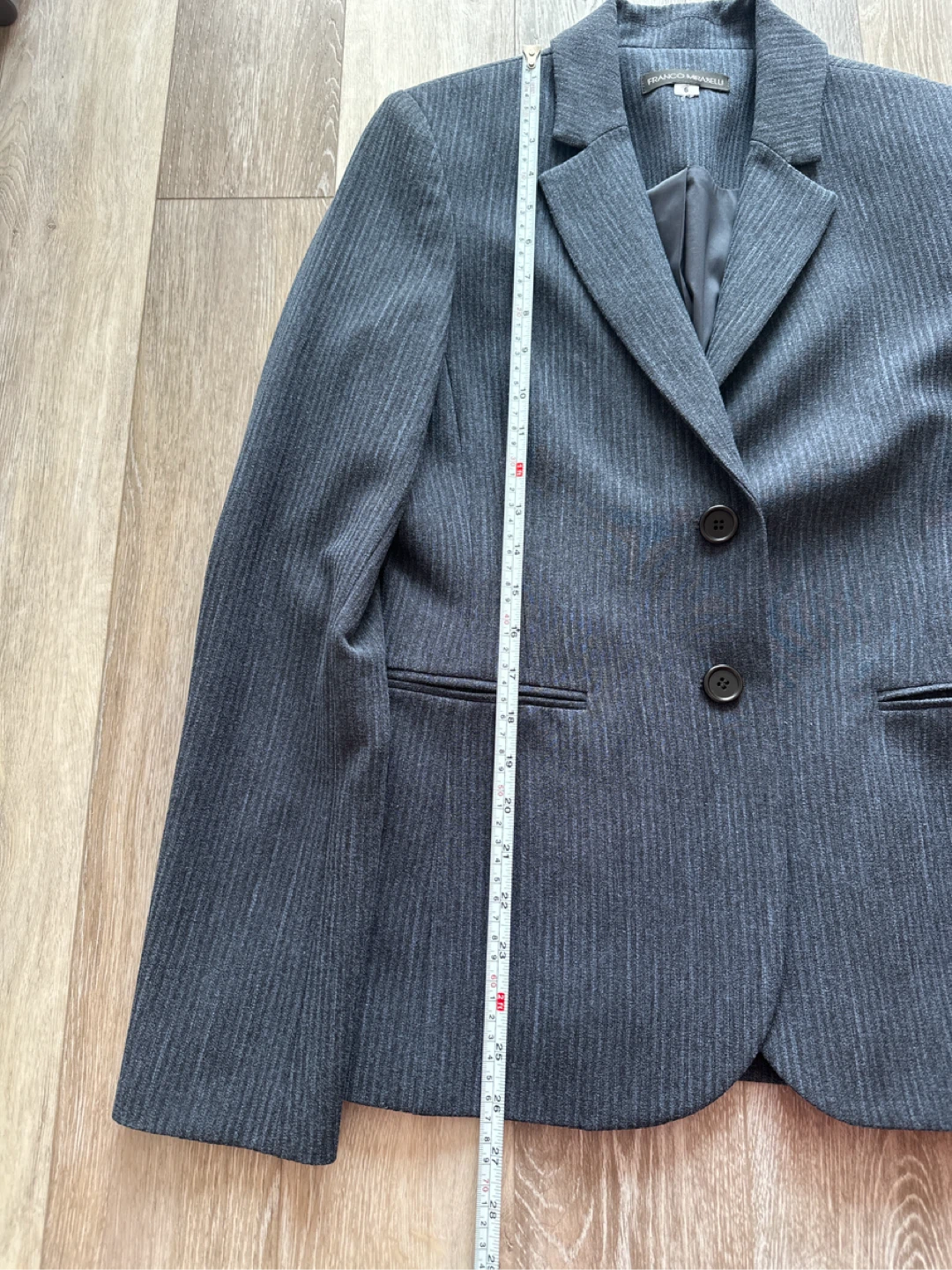 Franco Mirabelli Blue Grey Pinstripe Blazer - Size 6 - photo 5